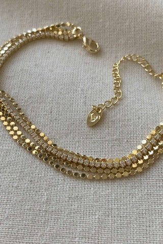 Bracelet multi rangs - Doré et blanc