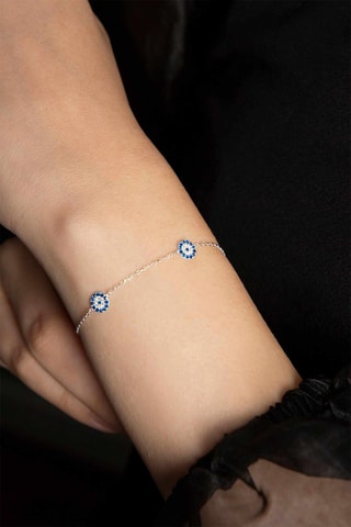 Bracelet - Argenté et bleu