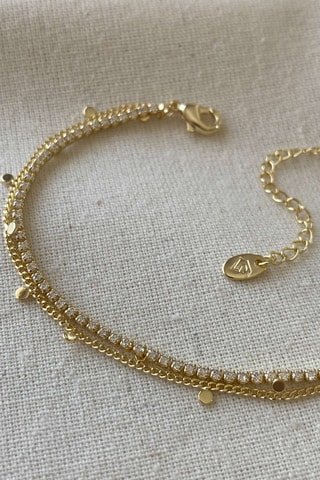 Bracelet multi rangs - Doré et blanc