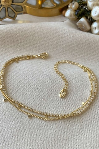 Bracelet multi rangs - Doré et blanc