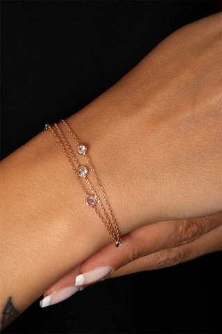 Bracelet - Doré rose et blanc