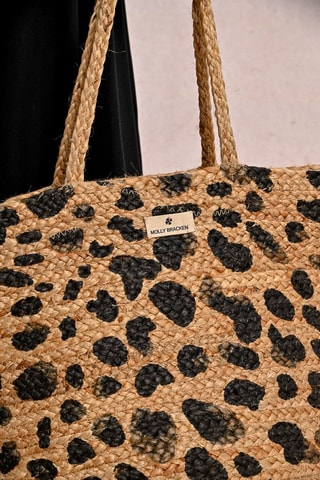 Shopping bag in iuta - Nero e beige