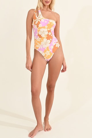 Costume intero asimmetrico - Bianco e giallo - Lili Sidonio