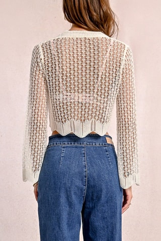 Casaco de malha curto - Cru