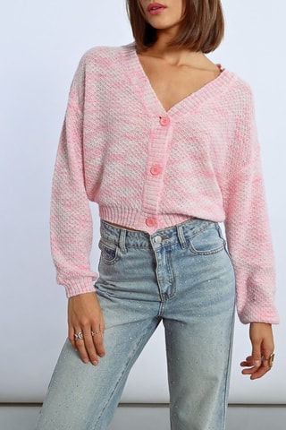 Cardigan tie and dye - Rosa e bianco