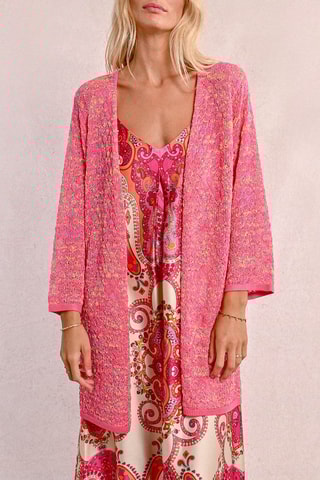Cardigan lungo - Fucsia