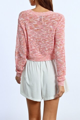 Cardigan corta tie and dye - Rosa