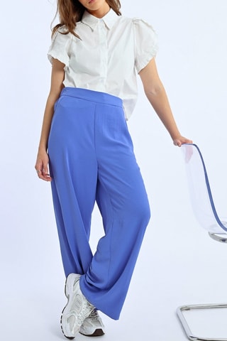 Pantaloni a vita alta - Indaco