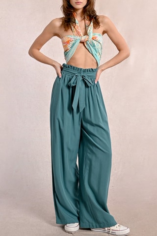 Pantaloni a vita alta - Verde