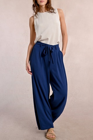 Pantaloni a vita alta - Navy