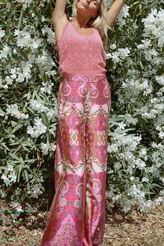 Pantaloni a vita alta - Rosa