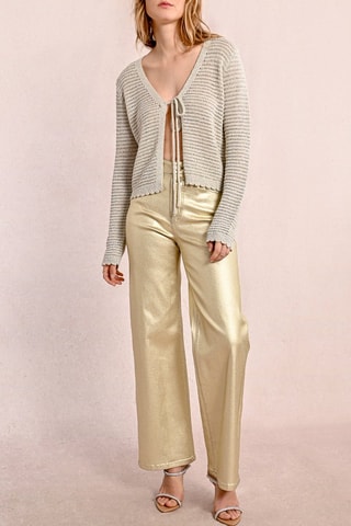 Pantaloni a vita alta - Dorato