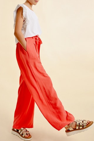 Pantaloni a vita alta - Corallo