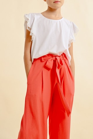 Pantaloni a vita alta - Corallo