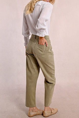 Pantaloni a vita alta - Kaki