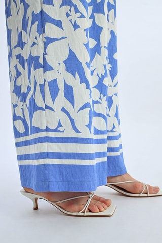 Pantaloni a vita alta - Celeste