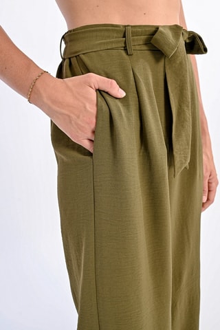 Pantaloni a vita alta - Kaki