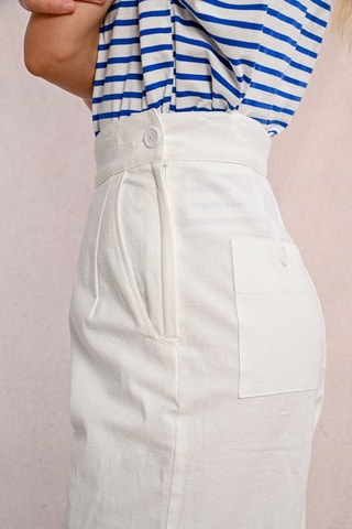 Pantaloni a vita alta - Bianco