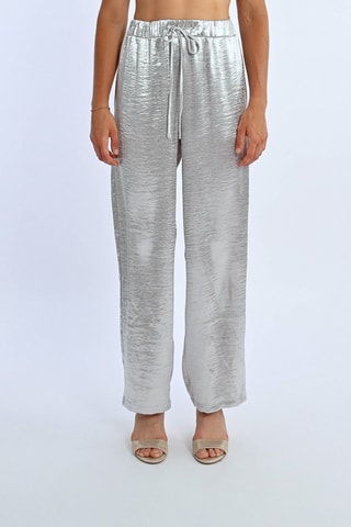 Pantaloni a vita alta - Argentato