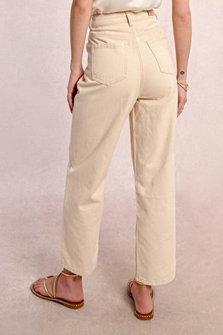 Jeans a vita alta - Beige