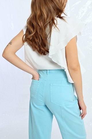 Jeans a vita alta - Turchese