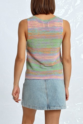 Top - Rosa e verde chiaro