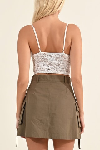 Crop top in pizzo - Bianco - Lili Sidonio