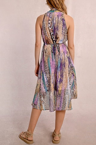 Abito a trapezio - Viola chiaro e verde chiaro