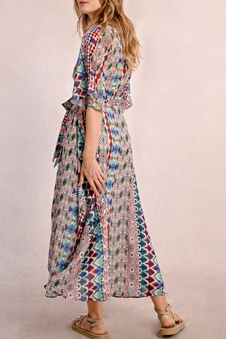 Abito a portafoglio - Bianco e bordeaux