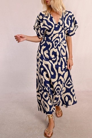 Vestido comprido - Azul-marinho