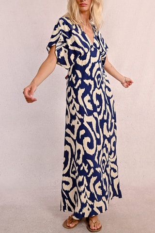 Vestido comprido - Azul-marinho