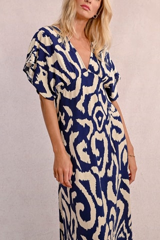 Vestido comprido - Azul-marinho