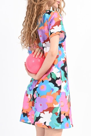 Abito taglio dritto - Viola e salmone - Lili Sidonio