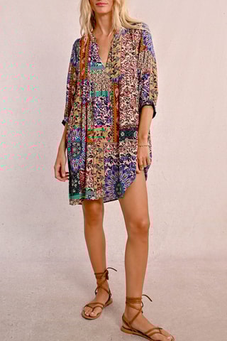 Trapezium Jurk - Oranje en Wit