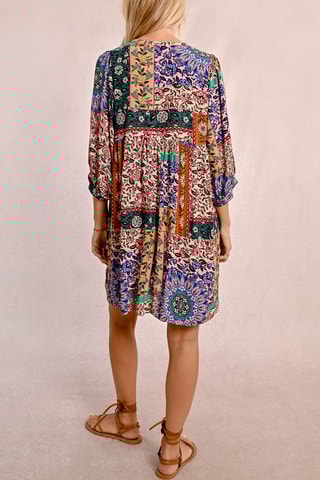 Trapezium Jurk - Oranje en Wit