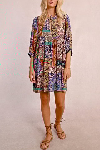 Trapezium Jurk - Oranje en Wit