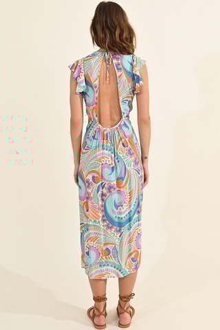 Abito a camicia - Arancione e verde acqua - Molly Bracken