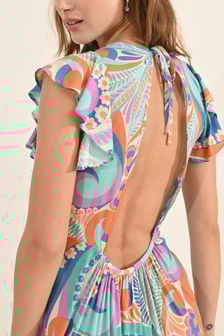 Abito a camicia - Arancione e verde acqua - Molly Bracken