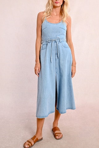 Spijkermidi-jurk - Lichtblauw