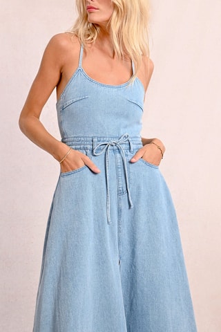 Spijkermidi-jurk - Lichtblauw