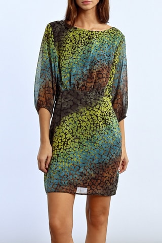 Abito taglio dritto - Nero e verde fluo