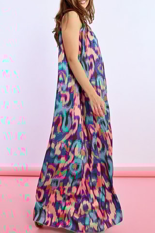 Abito lungo - Turchese e rosa