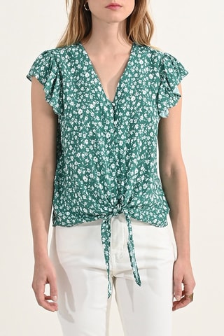 Geknoopte Blouse - Lichtgroen - Molly Bracken