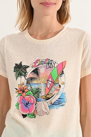 T-shirt - Ecrù e verde chiaro - Lili Sidonio