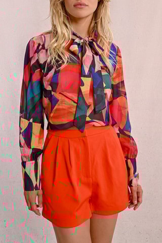 Blusa - Nero e arancione