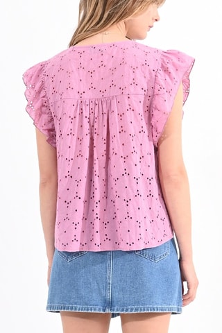 Top met Engelse borduursels - Roze - Molly Bracken
