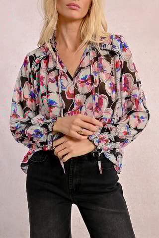 Blusa - Grigio chiaro e nero