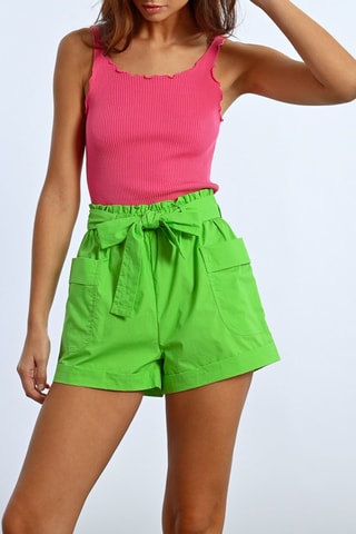Shorts a vita alta - Verde chiaro