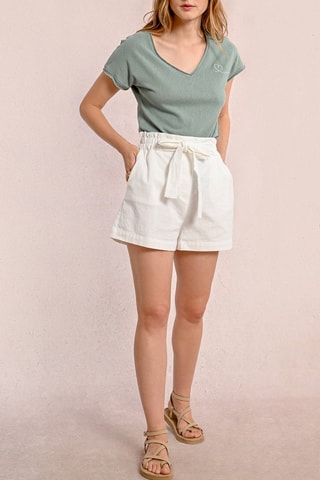 Shorts a vita alta - Bianco