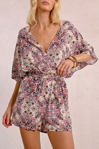 Tuta corta - Beige e navy